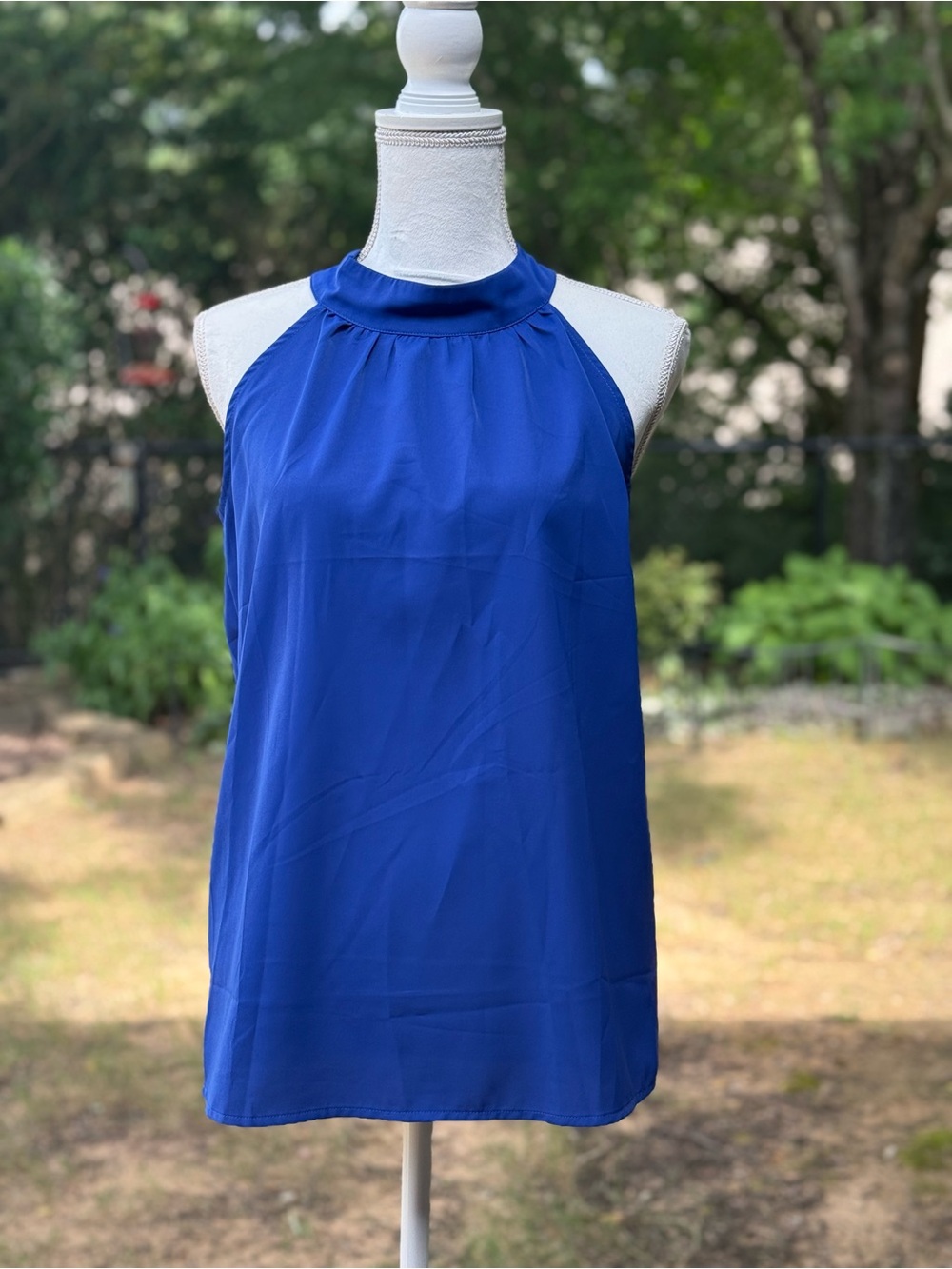 🦋 BTFBM Sleeveless Royal Blue Halter Blouse